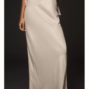 Anthropologie Cream/light pink Maxi Skirt